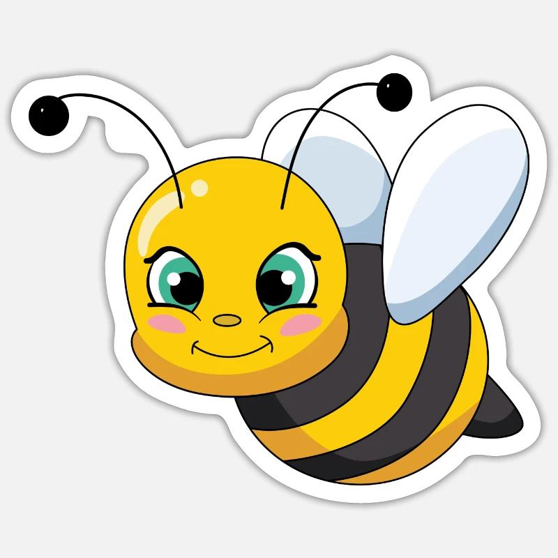 Bee - honeybee - Sticker size S (10 x 10 cm) - white matte