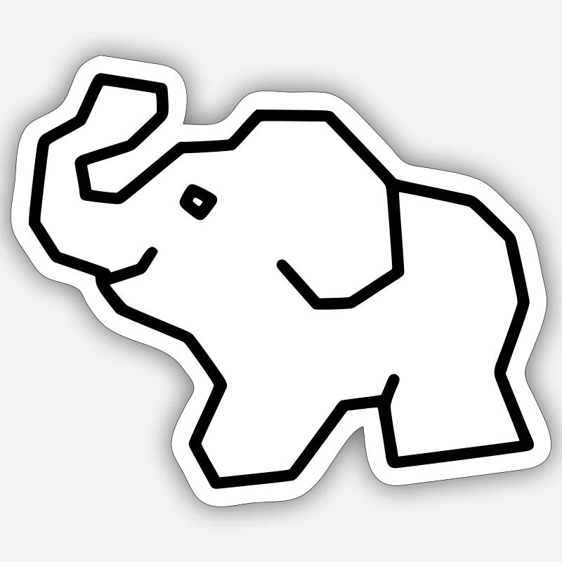 Elefant Sticker Größe S (10 x 10 cm)