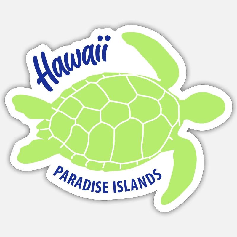 Turtle Hawaii Paradise Islands - Sticker size S (10 x 10 cm) - white matte