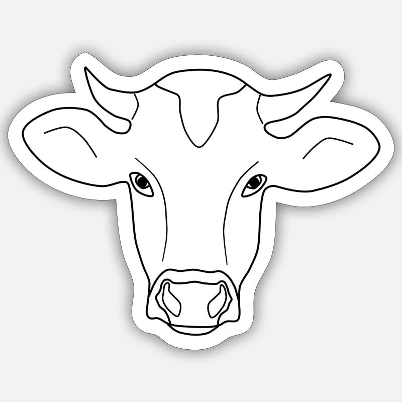 Kuh - Sticker Größe S (10 x 10 cm) - Mattweiß
