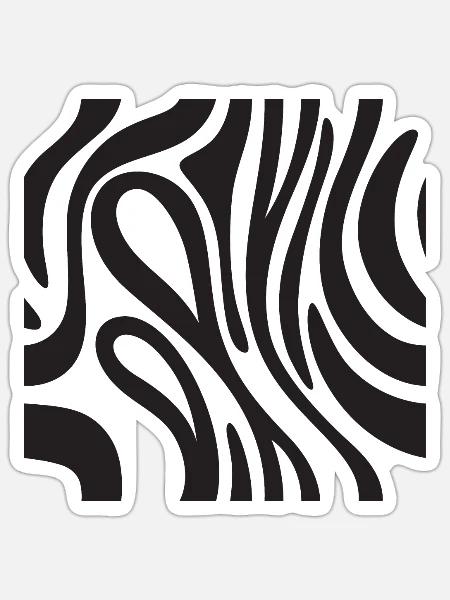 Zebra-Dekoration - Afrikanische Savanne-Effekt - Sticker Größe S (10 x 10 cm) - Mattweiß