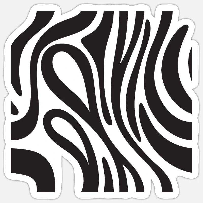 Zebra-Dekoration - Afrikanische Savanne-Effekt - Sticker Größe S (10 x 10 cm) - Mattweiß