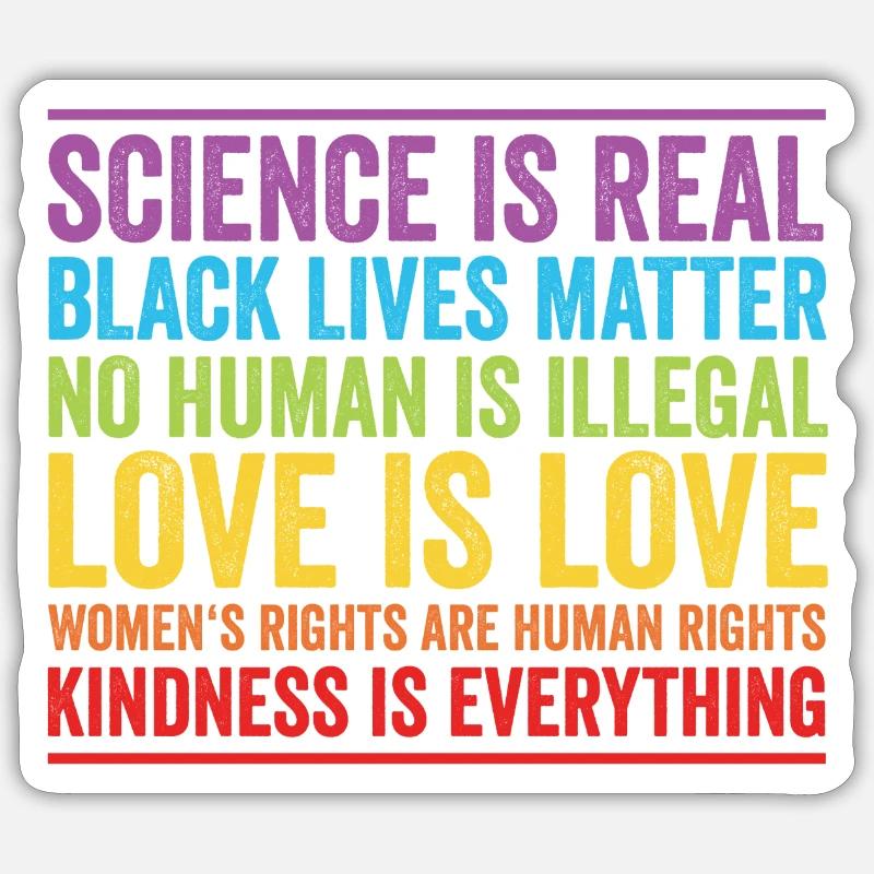 Science is Real Black Lives Matter - Sticker taille S (10 x 10 cm) - blanc mat
