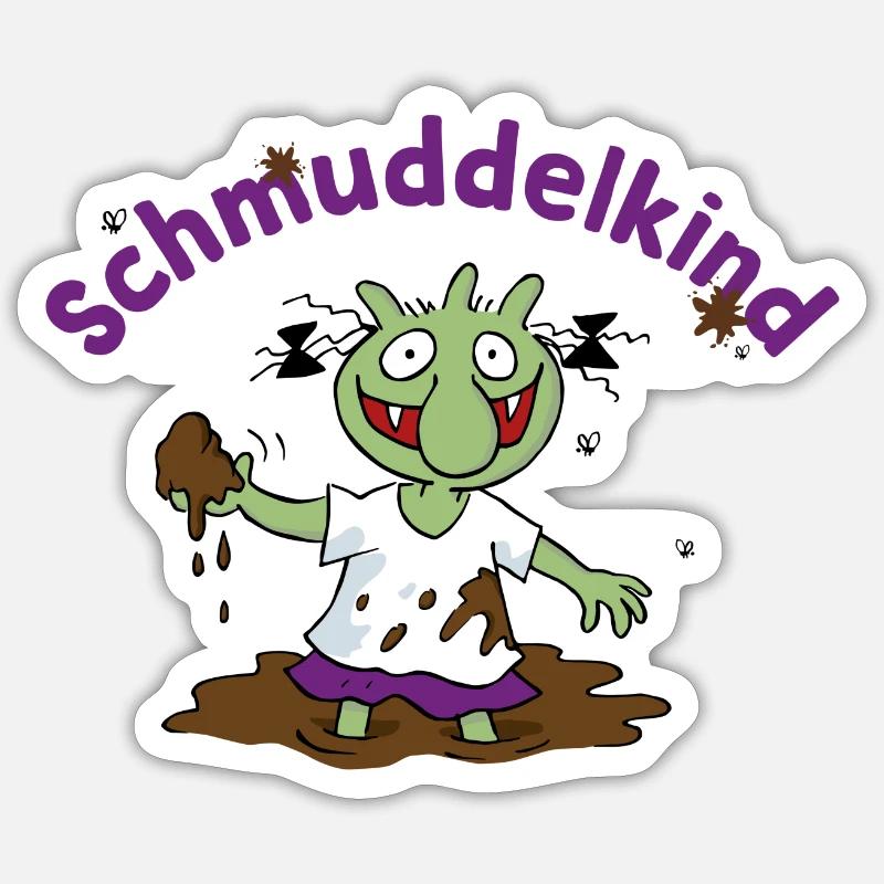 Die Olchis Classic Schmuddelkind Im Schlamm Sticker Größe S (10 x 10 cm)