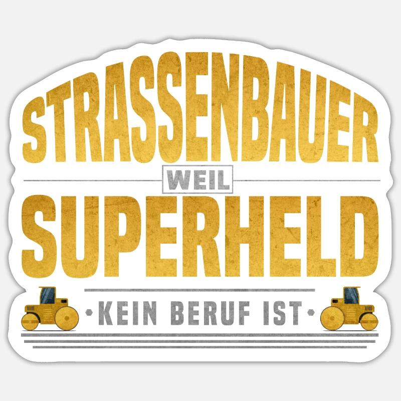 Strassenbauer Superheld Sticker Größe S (10 x 10 cm)