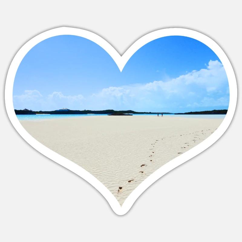 Banc de sable dans la mer Sticker taille S (10 x 10 cm)