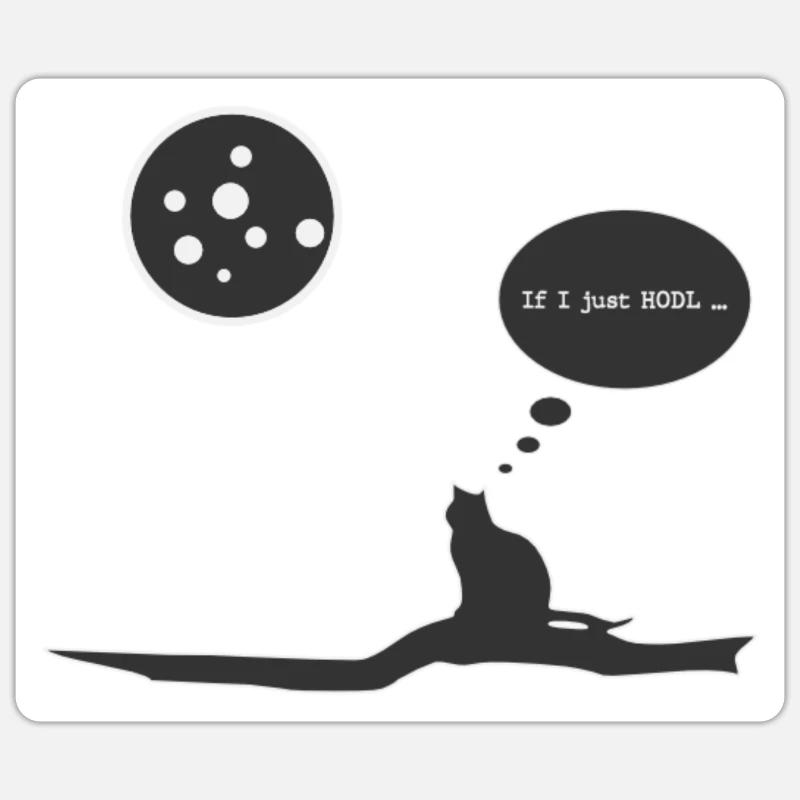 Kittycat HODLed ihre Kryptos - Sticker Größe S (10 x 10 cm) - Mattweiß