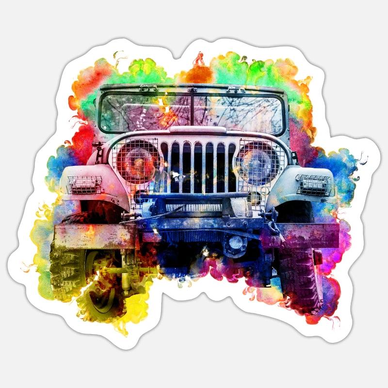 Jeep - Sticker taille S (10 x 10 cm) - blanc mat