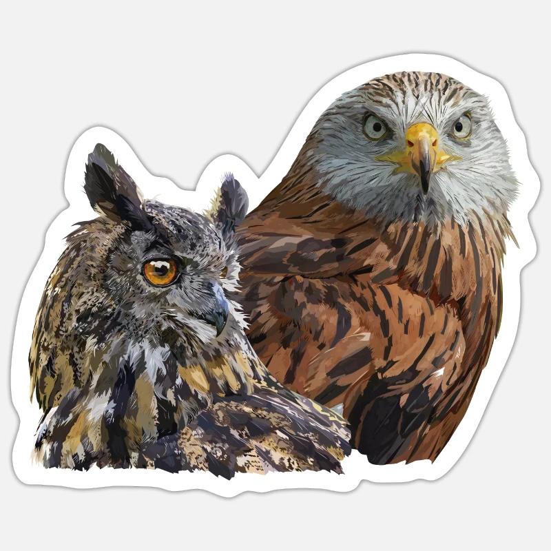 Greifvogel - Sticker Größe S (10 x 10 cm) - Mattweiß