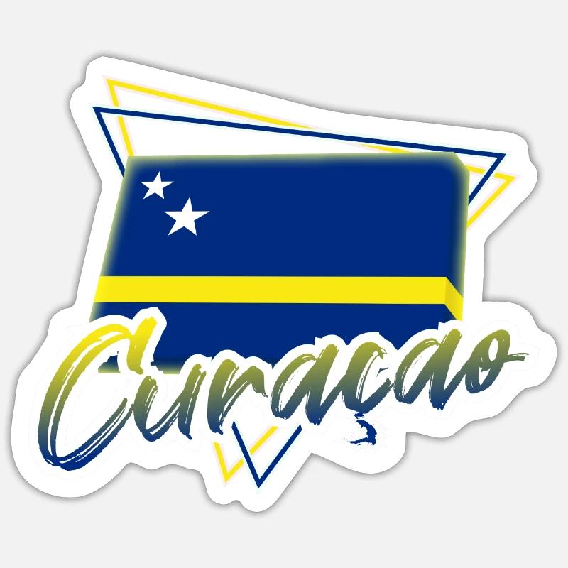 Curaçao - Sticker formato S (10 x 10 cm) - bianco opaco