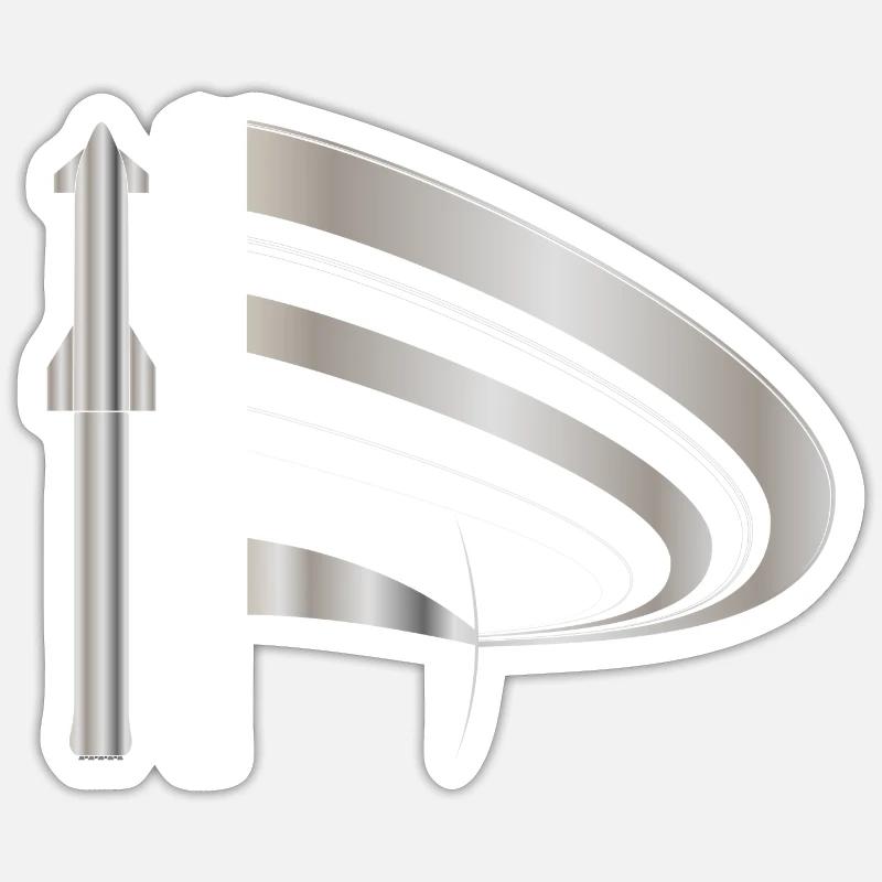 Starbase mit Saturn Logo. - Sticker Größe S (10 x 10 cm) - Mattweiß