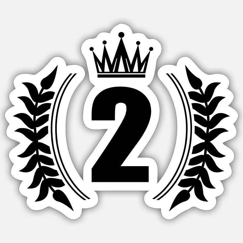 number 2 - Sticker size S (10 x 10 cm) - white matte