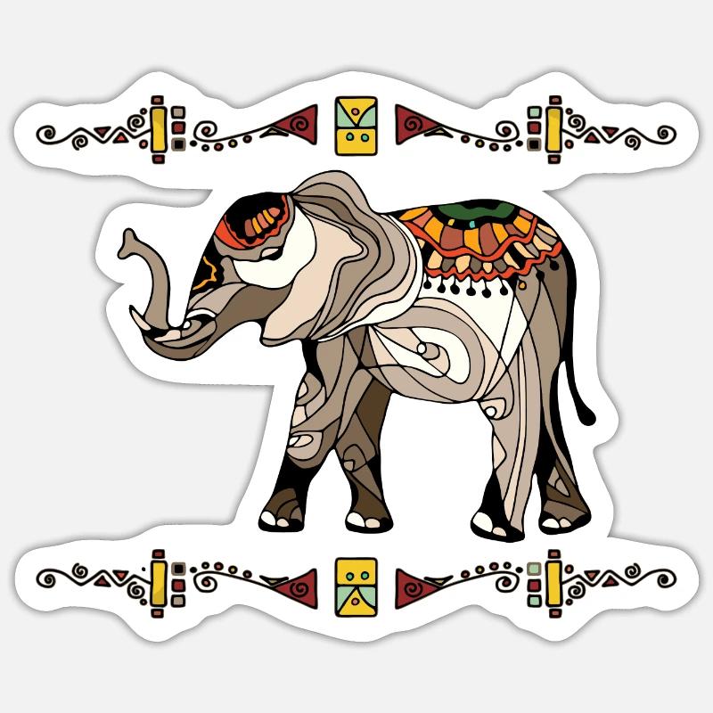 Elephant - Sticker size S (10 x 10 cm) - white matte