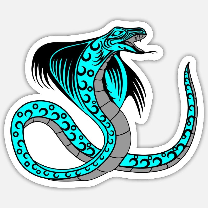 snake 02 - Sticker size S (10 x 10 cm) - white matte
