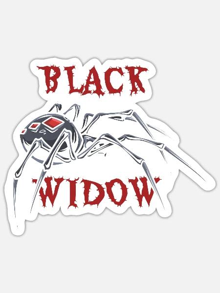 Schwarze Witwe Spinne - Sticker Größe S (10 x 10 cm) - Mattweiß