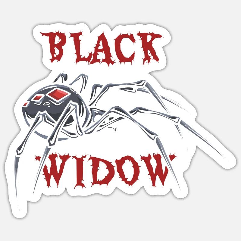 Schwarze Witwe Spinne Sticker Größe S (10 x 10 cm)