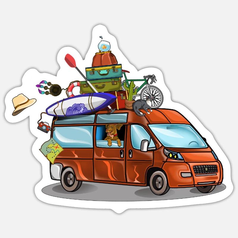 Autocamper Life2 - Sticker størrelse S (10 x 10 cm) - mat hvid