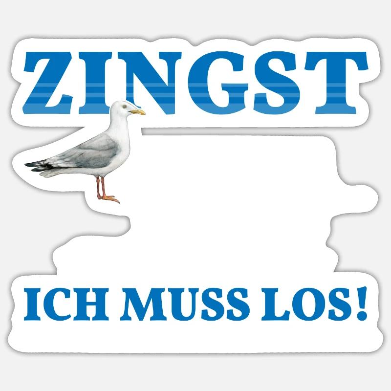 Zingst ruft Herzschlag Ostsee Möwe - Sticker Größe S (10 x 10 cm) - Mattweiß