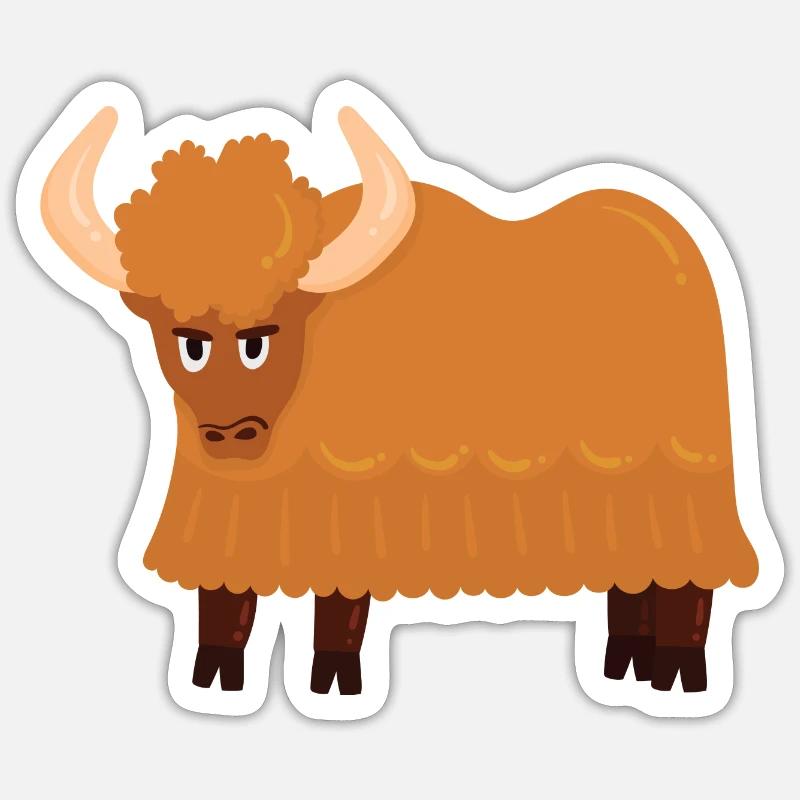 Yak - Sticker taille S (10 x 10 cm) - blanc mat