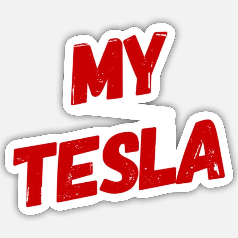 My Tesla - Sticker Größe S (10 x 10 cm) - Mattweiß