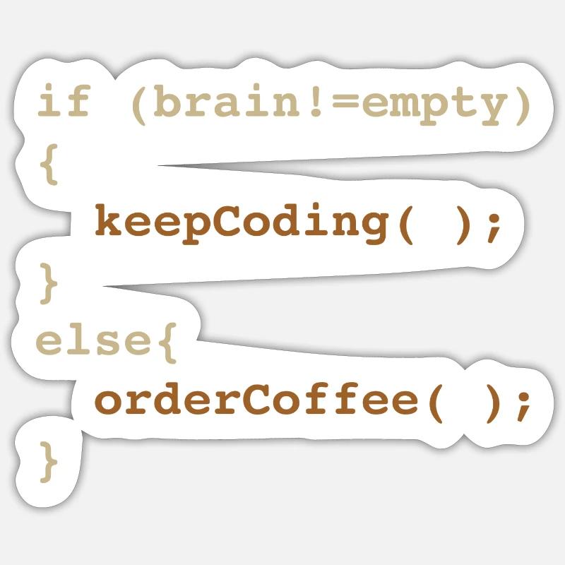 Developer Coffee Sticker size S (10 x 10 cm)
