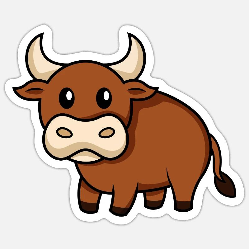 Sternzeichen Stier - Sticker Größe S (10 x 10 cm) - Mattweiß