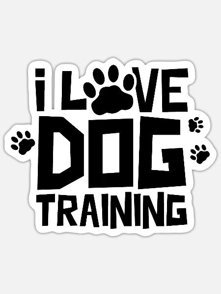 Ich Liebe Hundetraining Hundetrainer Hundeschule - Sticker Größe S (10 x 10 cm) - Mattweiß