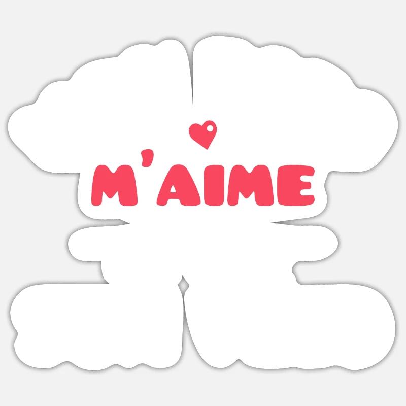 Mon Papa m'aime Plus que son Vélo - Sticker taille S (10 x 10 cm) - blanc mat