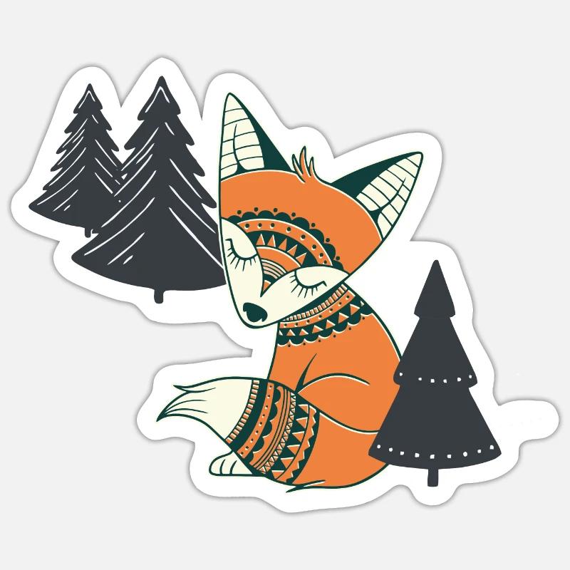 Magical forest fox - Sticker size S (10 x 10 cm) - white matte