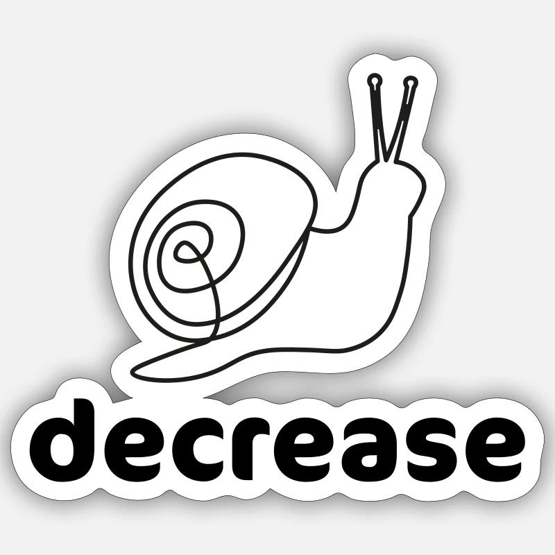 decrease - Sticker size S (10 x 10 cm) - white matte