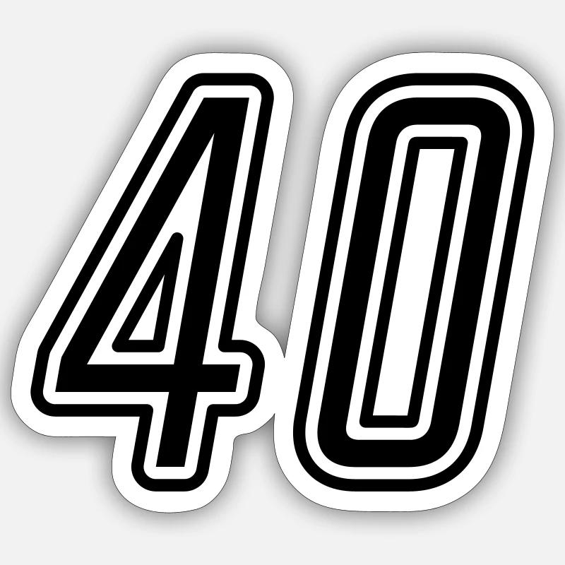 Numéro 40 - Sticker taille S (10 x 10 cm) - blanc mat