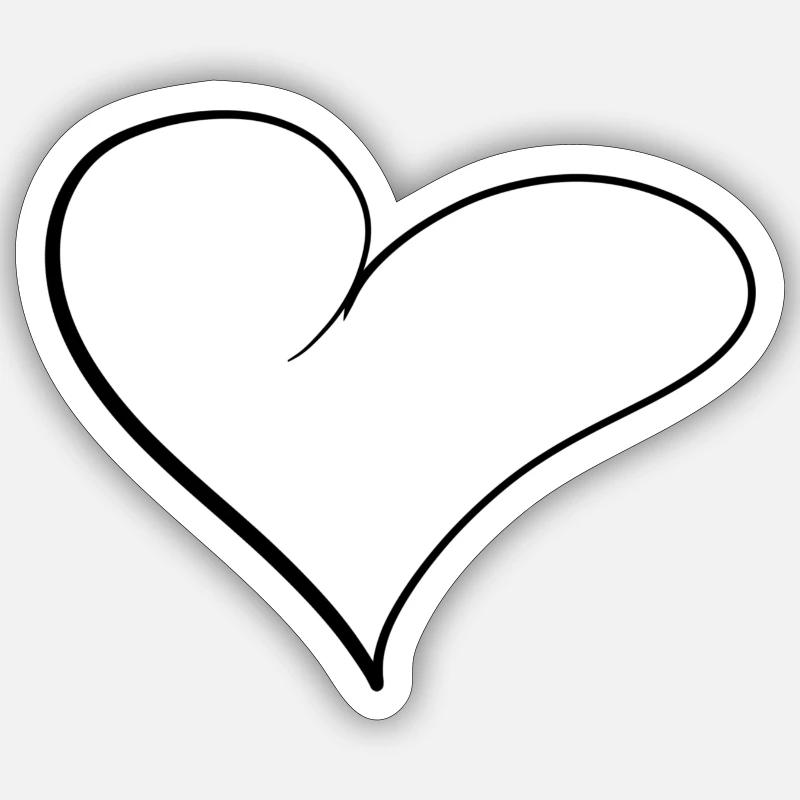 Lignes cardiaques - Sticker taille S (10 x 10 cm) - blanc mat