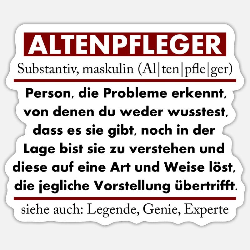 Altenpfleger - Sticker Größe S (10 x 10 cm) - Mattweiß