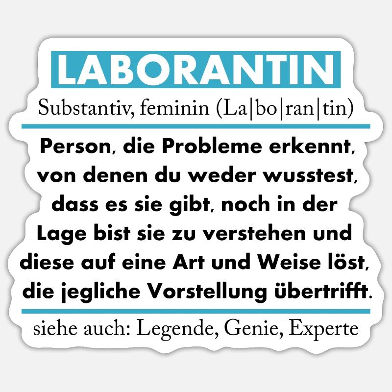 Laborantin - Sticker Größe S (10 x 10 cm) - Mattweiß