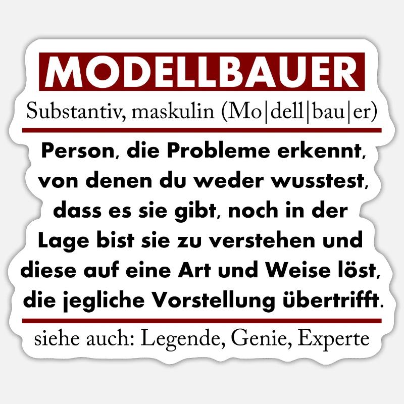 Modellbauer - Sticker Größe S (10 x 10 cm) - Mattweiß