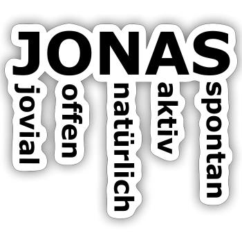 Jonas - Ein ganz spezielles Design nur für Jonas - Sticker Größe S (10 x 10 cm) - Mattweiß - Vorne
