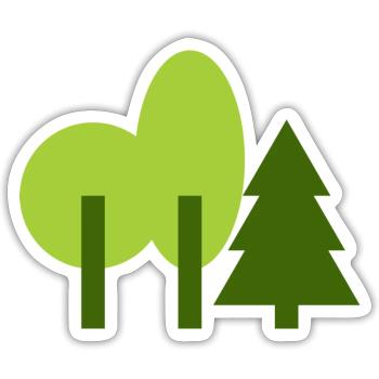 Trees Forest Park - Sticker size S (10 x 10 cm) - white matte - Front