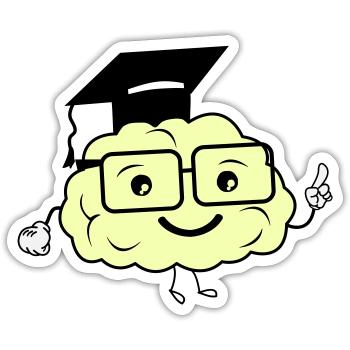 smart brain 02 - Sticker size S (10 x 10 cm) - white matte - Front