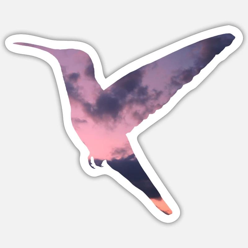 Colibri des nuages - Sticker taille S (10 x 10 cm) - blanc mat