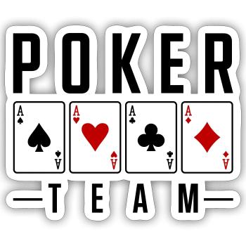 poker team - Sticker size S (10 x 10 cm) - white matte - Front