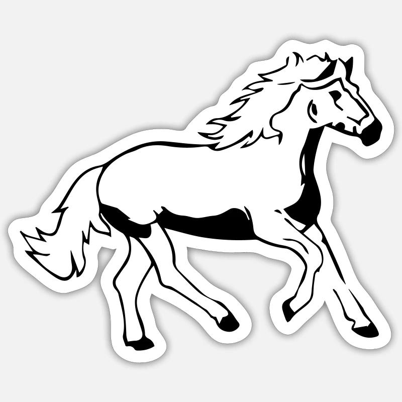 horse - Sticker size S (10 x 10 cm) - white matte