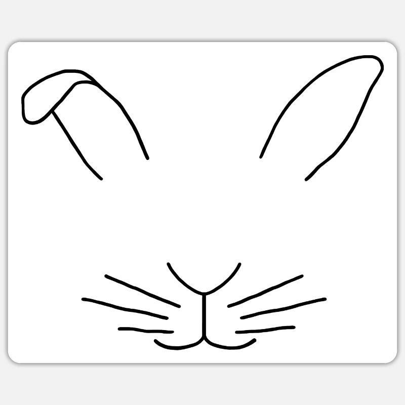 Hase Minimalismus Sticker Größe S (10 x 10 cm)