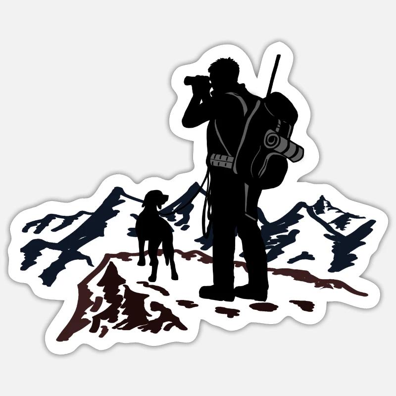 Mountain hunting - Sticker size S (10 x 10 cm) - white matte