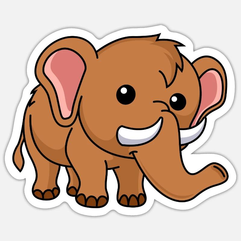 Mammut Comic Tier Sticker Größe S (10 x 10 cm)