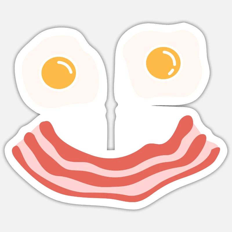 egg bacon Design for a funny designs lovers and - Sticker Größe S (10 x 10 cm) - Mattweiß