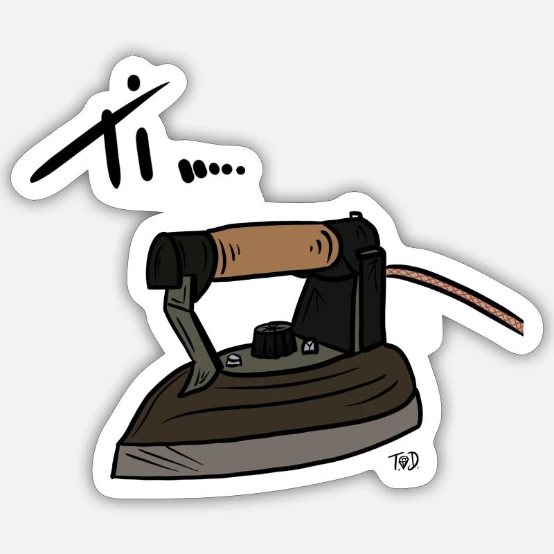 VOUS..... REPASSAGE - Sticker taille S (10 x 10 cm) - blanc mat