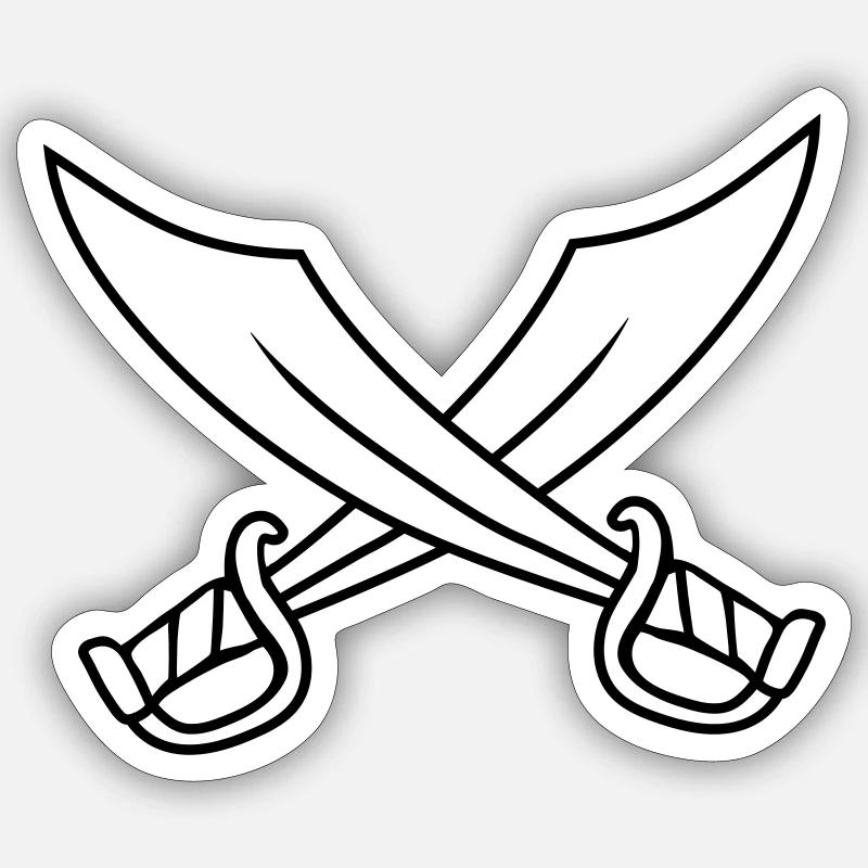 Armes 2 Sabres Sticker taille S (10 x 10 cm)