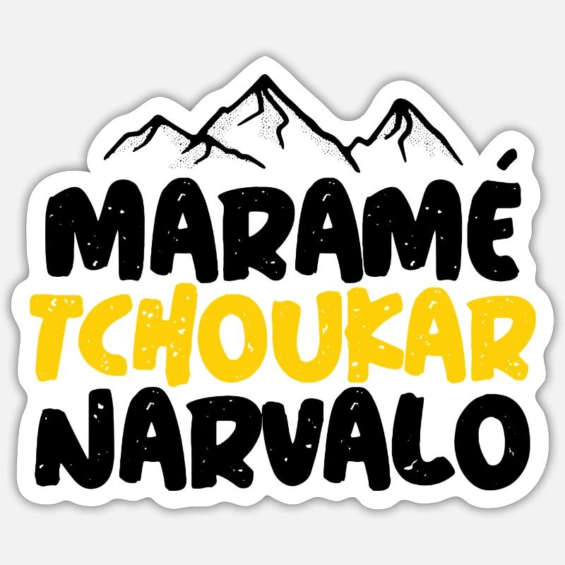 Maramé Tchoukar Narvalo - Sticker taille S (10 x 10 cm) - blanc mat