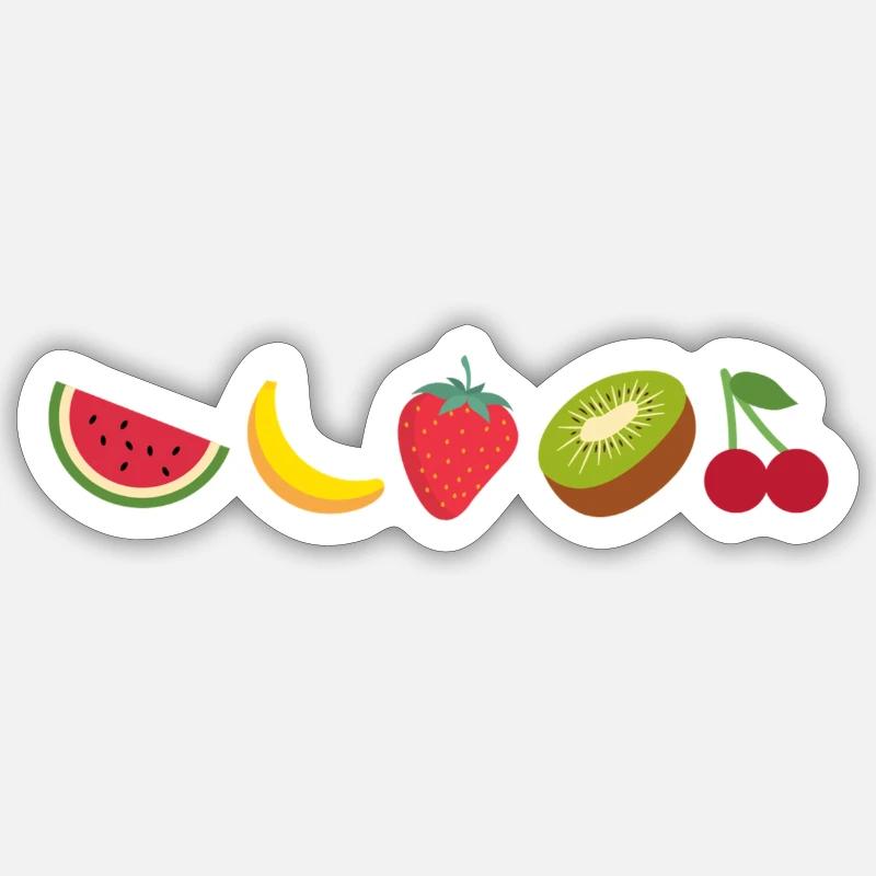 Obst - Sticker Größe S (10 x 10 cm) - Mattweiß