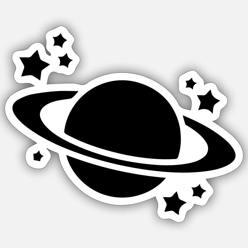 Icône Saturne - Sticker taille S (10 x 10 cm) - blanc mat